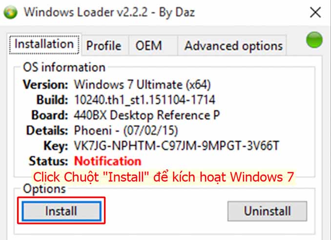 Hướng dẫn cách Activate Win 7 miễn phí bằng phần mềm Windows Loader