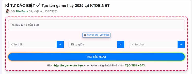 Cách tạo kí tự đặc biệt Liên Quân đẹp mắt 2025