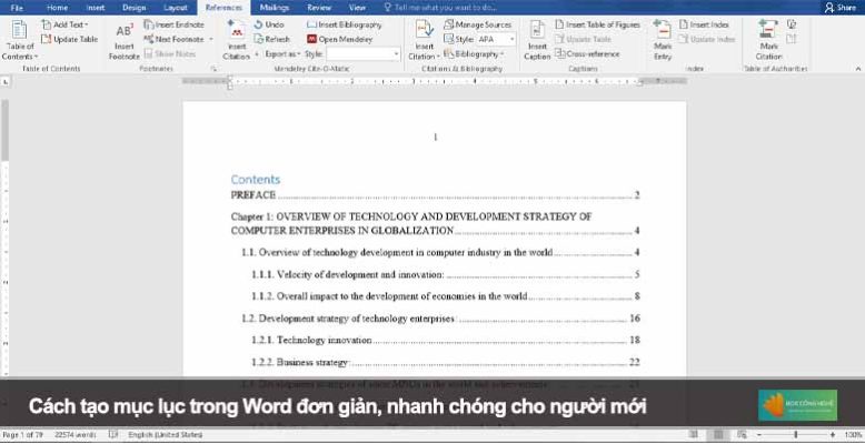 Cách tạo mục lục trong Word đơn giản, nhanh chóng cho người mới