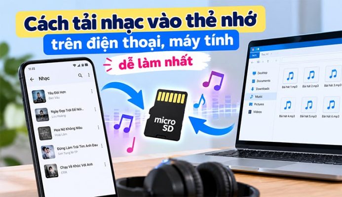 Cách tải nhạc vào thẻ nhớ trên điện thoại, máy tính dễ làm nhất